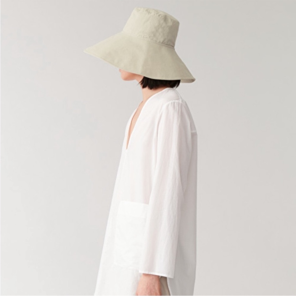 COS Wide Brim Hat Travel Sun Protection Beige NEW
